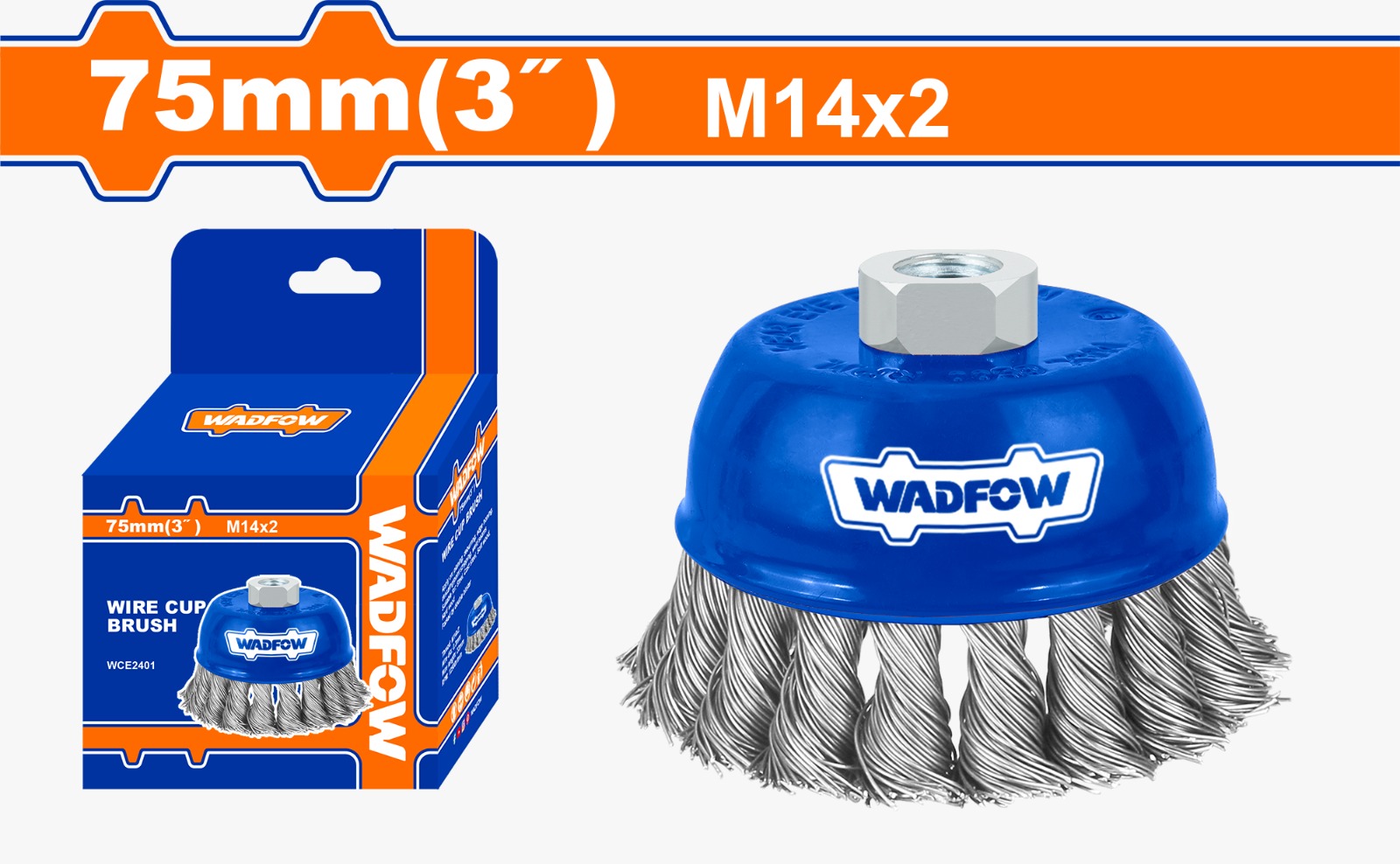 ESCOBILLA COPA TRENZADA DE 3" WADFOW (WCE2401)