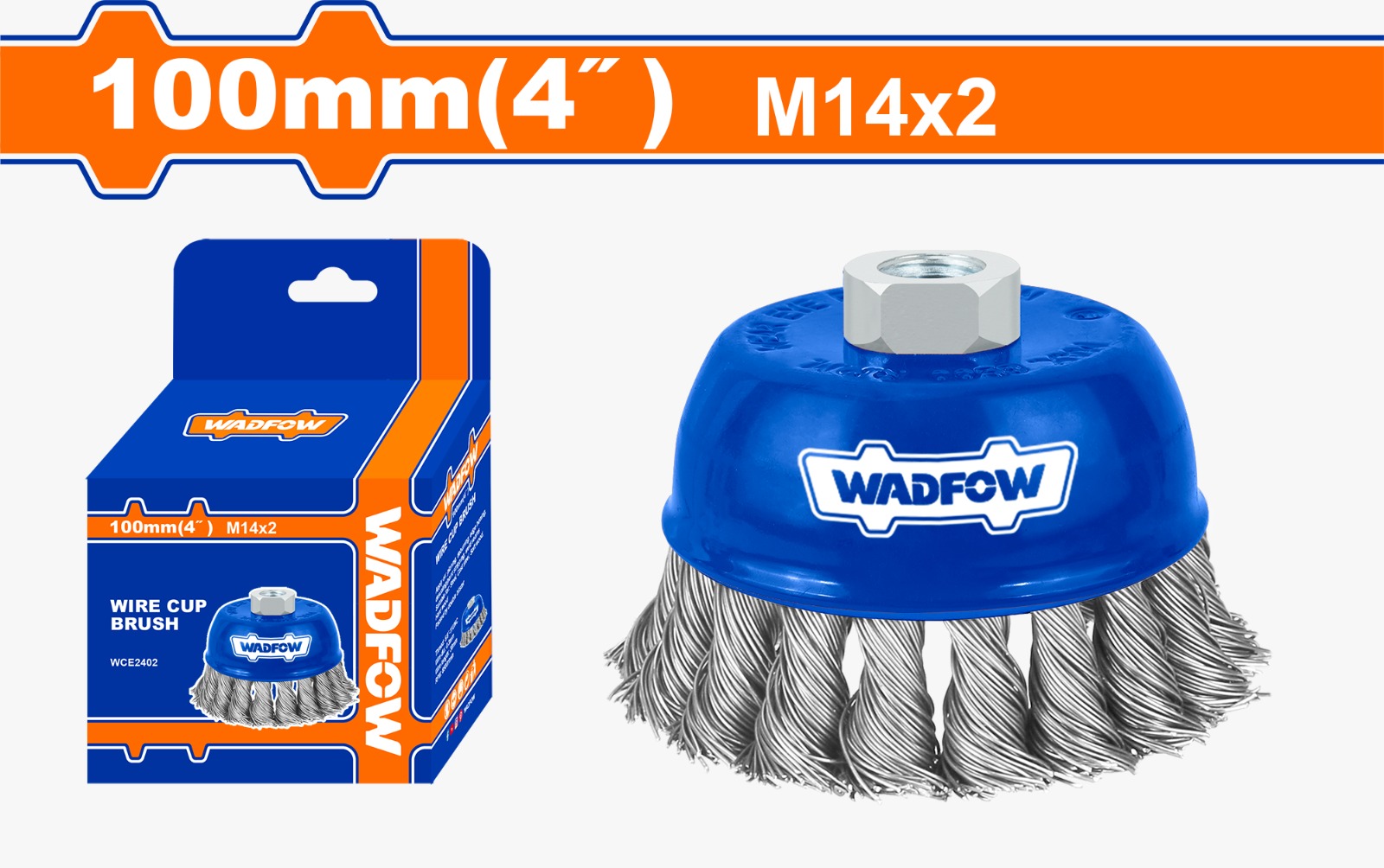 ESCOBILLA COPA TRENZADA DE 4" WADFOW (WCE2402)