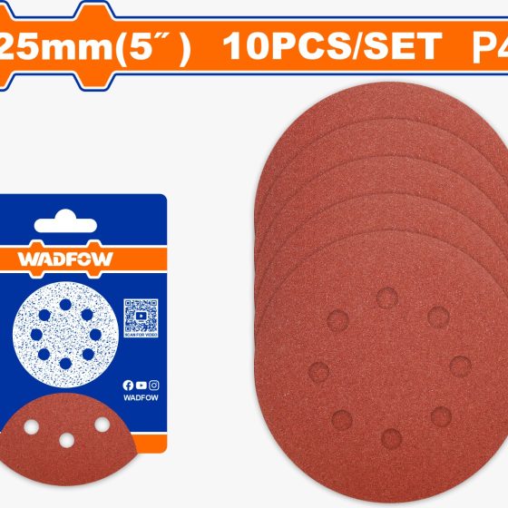 SET 10 LIJAS REDONDAS 125MM WADFOW