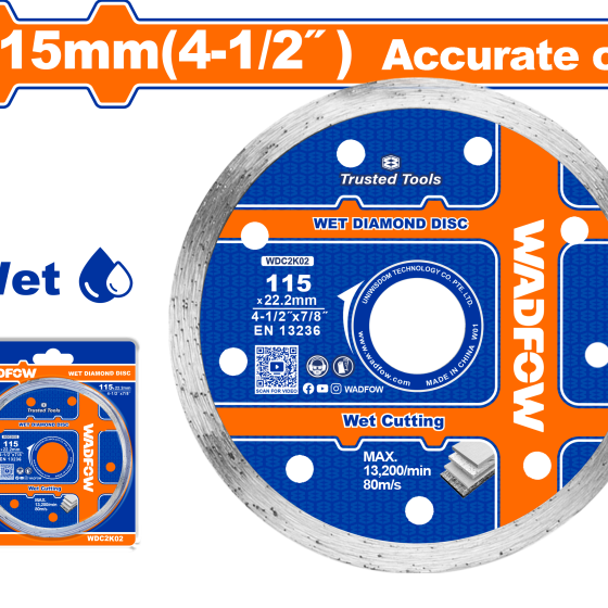 DISCO DIAMANTADO DE 115MM LISO WADFOW (WDC2502)