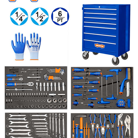 CARRO DE HERRAMIENTAS 211 PCS WADFOW (WHS3211)