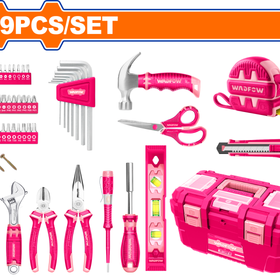 CAJA DE HERRAMIENTAS 89 PCS COLOR ROSADO WADFOW (WHS3B89)