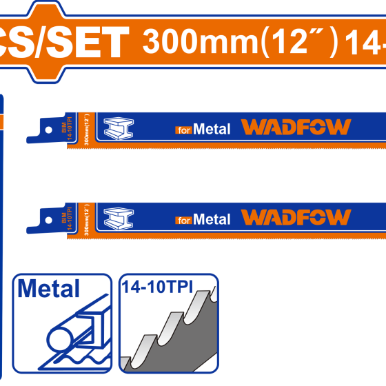 SET 2 HOJAS DE SIERRA SABLE PARA METAL WADFOW (WJT1225)