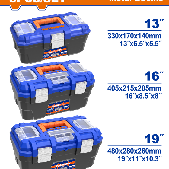 SET DE 3 CAJAS DE HERRAMIENTAS WADFOW (WTB4103)