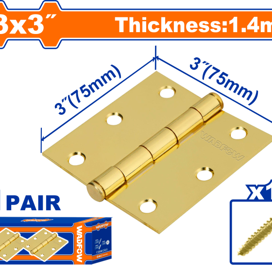 PAR DE BISAGRAS 3X3″ WADFOW (WYD1530)