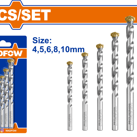 SET DE 5 BROCAS PARA CONCRETO WADFOW (WMJ2K01)