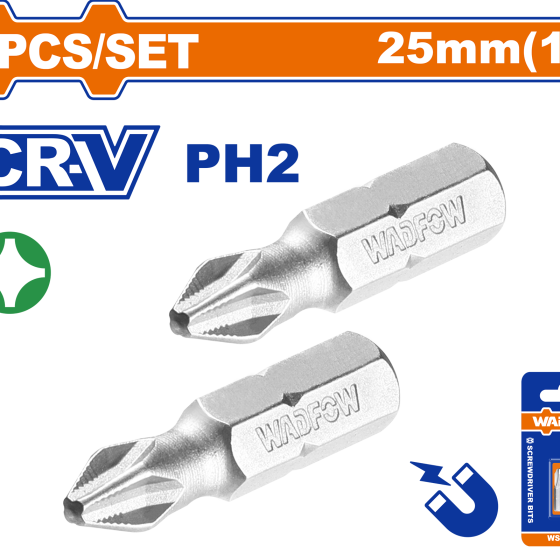 SET 2 PUNTAS PH2 25MM WADFOW (WSV1K12)