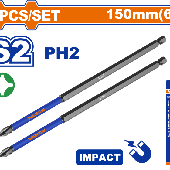 SET 2 PUNTAS PH2 DE 150MM IMPACTO WADFOW (WSV4K64)
